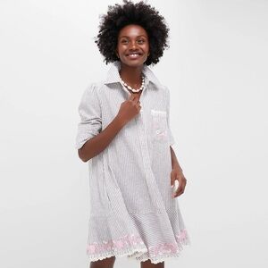 NWT - Tuckernuck - Tan Stripe Embroidered Floral Callahan Shirt Dress